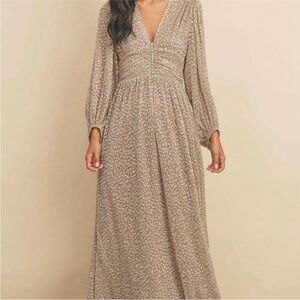 NWT Dress forum (stretchy) golden cheetah print long sleeve maxi